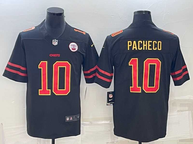Mens Kansas City Chiefs #10 Isiah Pacheco Black Red Gold Vapor Untouchable Limited Stitched Jersey->kansas city chiefs->NFL Jersey
